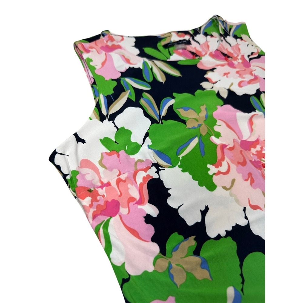 Tommy Hilfiger Floral Sheath Dress Women's Size 4 Navy Pink Sleeveless Stretch - Picture 3 of 8